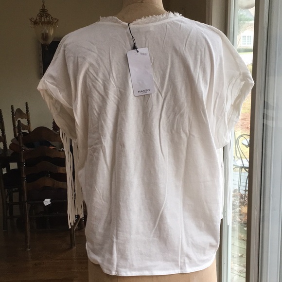NEW MANGO White T-shirt - Picture 4 of 5